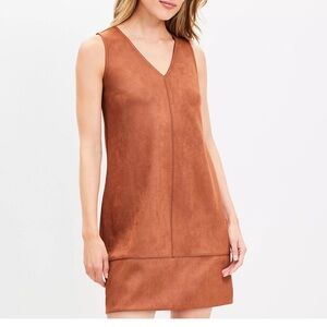 Loft Faux Suede Mini Shift Dress